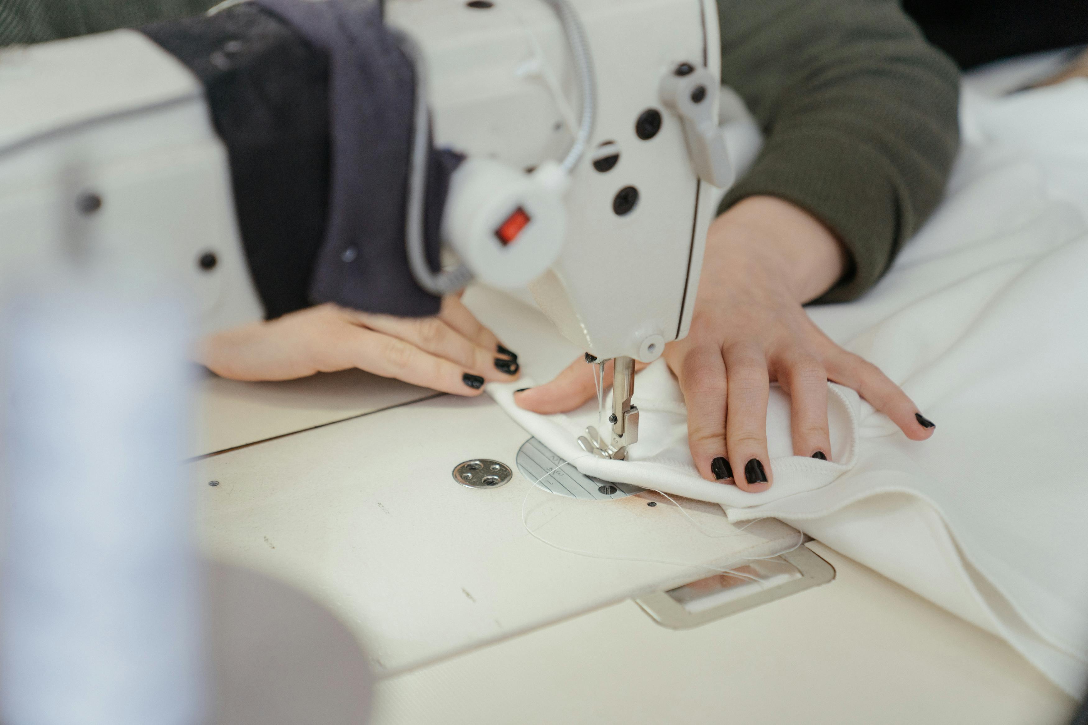 Precision sewing at the Luxxe Clothing factory